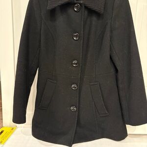 Michael Kors Women's Elegant Black Pea Coat